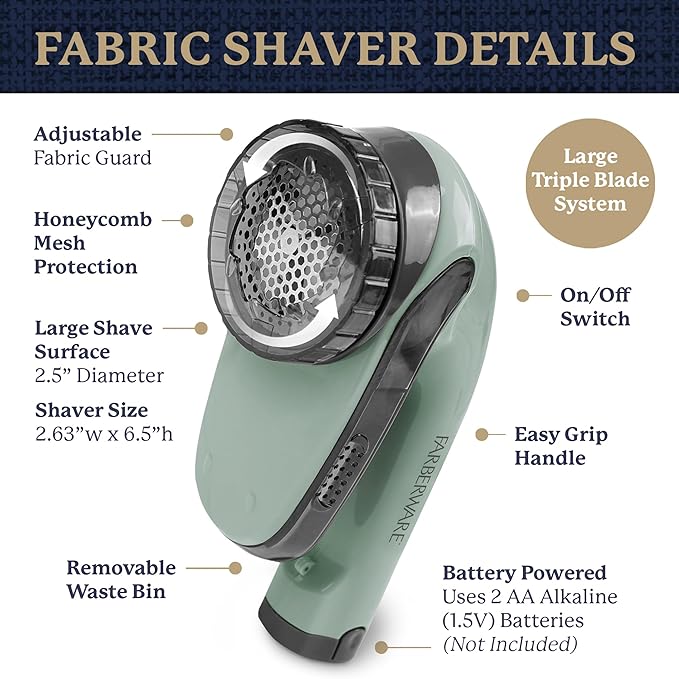 Farberware Large Lint Remover Fabric Shaver – Battery Operated Lint Shaver - Image 6