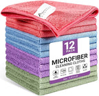 Microfiber Cleaning Cloth, 12 Pack Assorted Color Cleaning Rags by Unknown