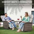 5 Piece Patio Furniture Set with Swivel Recliner Chair - Removable Outdoor Patio Couch Set, Chaise Lounge Chair Outdoor with Adjustable Backrest and Footrest and Coffee Table for Casual Gathering - Image 8