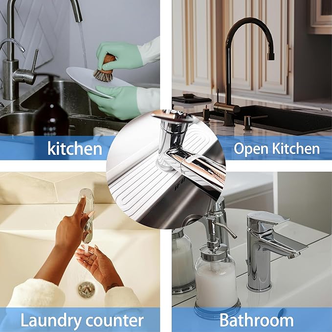 Kitchen Sink Faucet Mat, Diatomaceous Earth Quick Dry Sink Splashback Drying Mat - Image 7