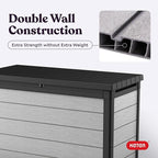 Keter Denali 200 Gallon Resin Large Deck Box with Double Wall 20mm Panels - Paintable and Drillable-Organization and Storage for Patio Furniture and Outdoor Items, Grey & Black - Image 8
