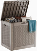 30 Gallon Resin Deck Box, Lockable Patio Outdoor Storage Box for Furniture, Garden Tools and Tools Storage, Waterproof Outside Storage Boxes - Grey by OutdoorLivingPerfected
