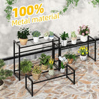 Simple Trending 3 Tier Metal Plant Stand Outdoor Indoor Waterproof, Stackable Heavy Duty Tall Plant Shelf Flower Pot Holder for Garden, Display Rack, Black - Image 5