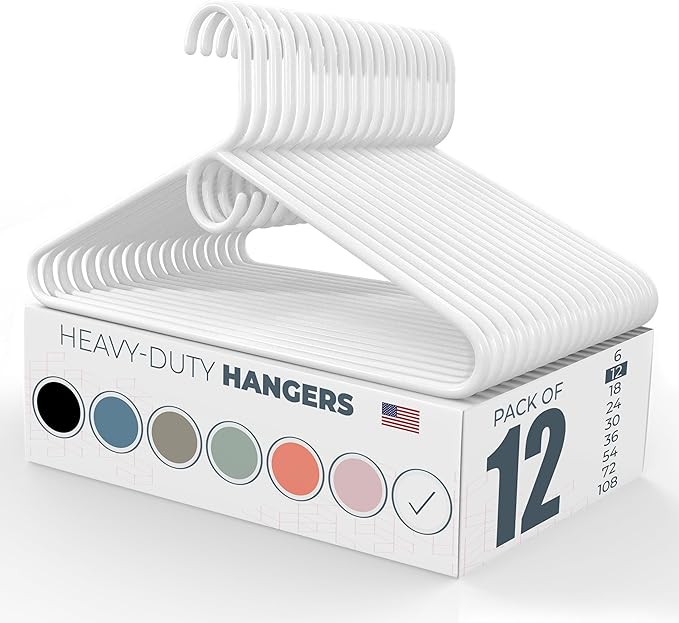 Neaties Heavy Duty Clothes Hangers 12 Pack – Made in The USA – 8lb Capacity by NeatiesHangers