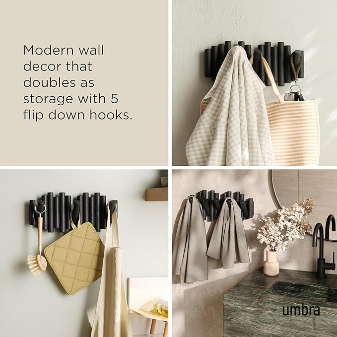 Umbra Picket Wall-Mounted Coat Rack Rail Hook - Image 4