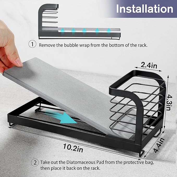 Wipe-Free Sink Organizer with Drying Stone, Instant Dry Sink Caddy Organizers - Image 4