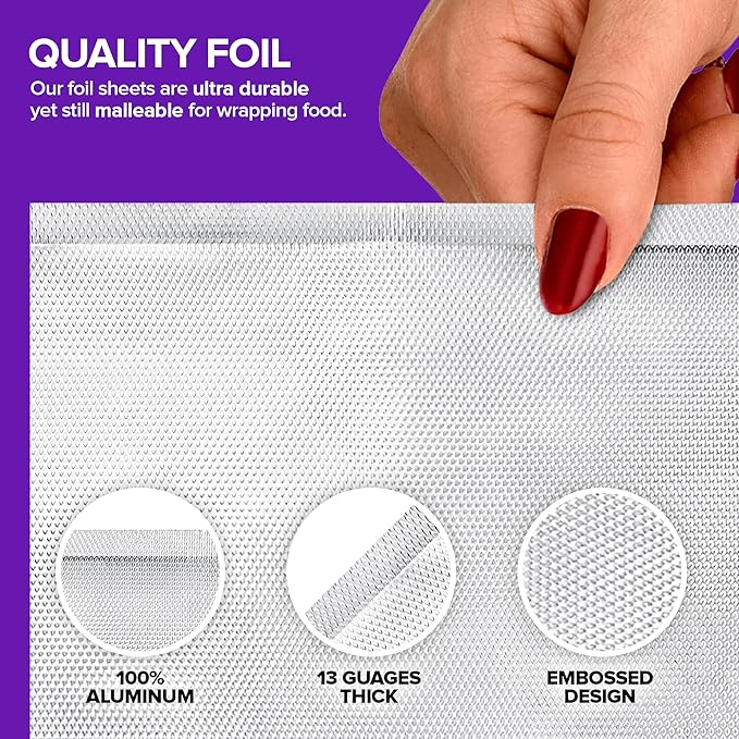 Pre-cut Deli Aluminum Foil Sheets, Disposable Foil Sheets - Image 3