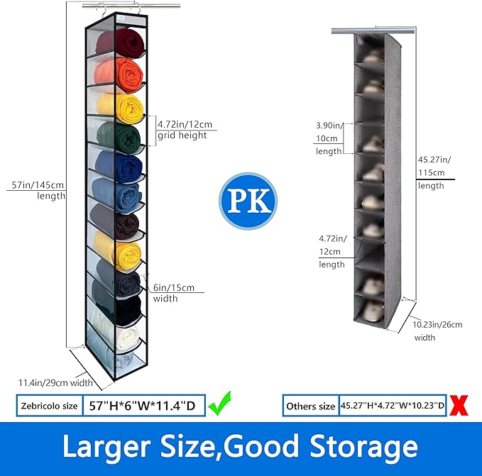 Closet Organization, 12 Section, Hanging Closet Organizer, Space Saving - Image 2