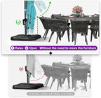 PURPLE LEAF 11.5' X 11.5' Telescopic Patio Umbrella with Base Included Lifting Cantilever Offset Square Large Umbrella for Pool Outdoor Patio Deck Garden Turquiose - Image 5