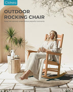 Ciokea Oversized Outdoor Rocking Chairs Set of 3, 380lbs Heavy-Duty Large Patio Rocker, High Back Cozy Porch Chairs, Weather Resistant Patio Rocking Chairs for Outside, Fire Pit, Deck, Teak - Image 8
