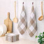 Homaxy 100% Cotton Waffle Weave Check Plaid Dish Cloths, 12 x 12 Inches - Image 7