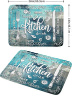 Blue Grey Dish Drying Mat 18x24 Inch Cooking Delicious Absorbent Drying Pad - Image 2