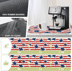Dish Drying Mat Watercolor Blue Star Red Stripes Kitchen Mat 16"x24" Bsorbent - Image 3