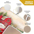 Red Truck Dish Drying Mat Xmas Tree Dish Drainer Rack Mat Winter Microfiber - Image 4