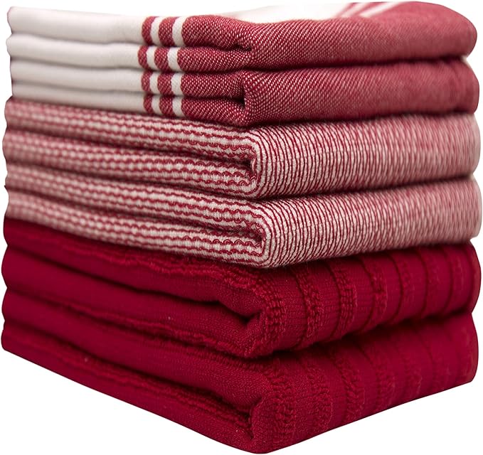 Premium Kitchen Towels | Large Cotton Dish Towels | Flat & Terry Highly - Image 2