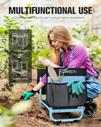 Garden Kneeler and Seat, Upgraded Foldable Heavy Duty Gardening Stool - Widened to 10" Stable Wear-Resistant Prevent Knee and Back Pain, Bench High-End 2 Large Tool Bags Gift for Men Women - Image 3