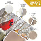 Winter Birds Dish Drying Mat Red Berry Dish Drainer Rack Mat Microfiber - Image 4