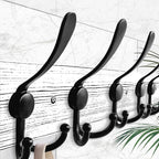 IBosins Wall Mounted Coat Rack, 31.4'' Long, Rustic Wood & Aluminum Coat Rack - Image 3