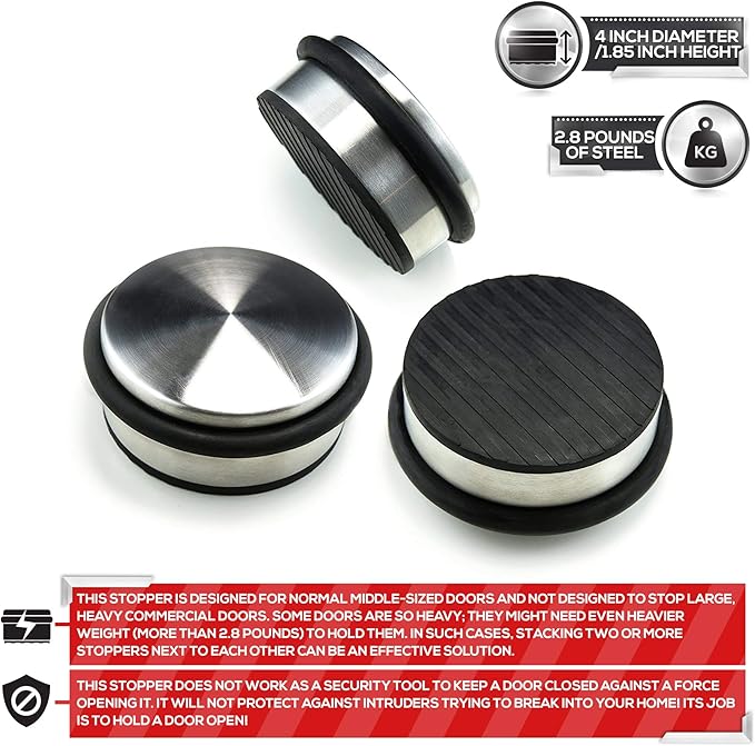 Stainless Steel Door Stopper 4"x1.85"– Premium SofiHome Top Durability Door - Image 7