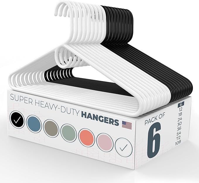 Neaties Super Heavy Duty Clothes Hangers 6 Pack – Made in The USA - 10lb by NeatiesHangers