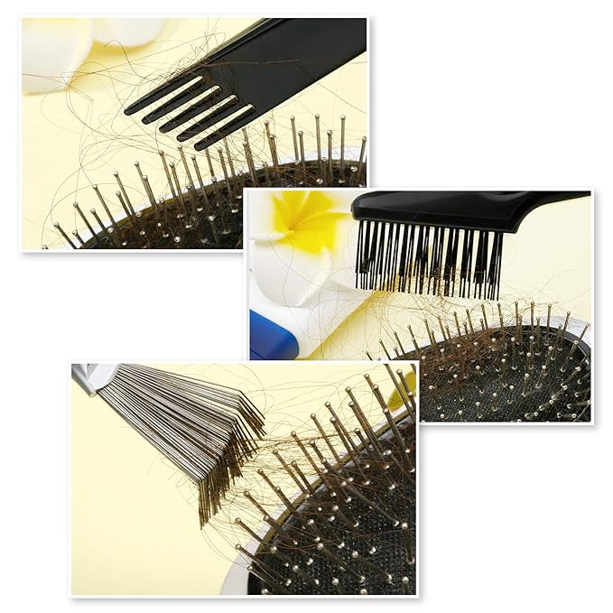Boao 2 Pieces Hair Brush Cleaning Tool Comb Cleaner Brush Mini Comb Cleaning - Image 4