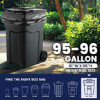 Plasticplace 95-96 Gallon Garbage Can Liners │ 2 Mil │ Black Heavy Duty Trash - Image 3