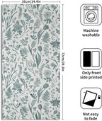 Spring Floral Hand Towels for Bathroom Set of 2 Aqua White Flower Leaves - Image 2