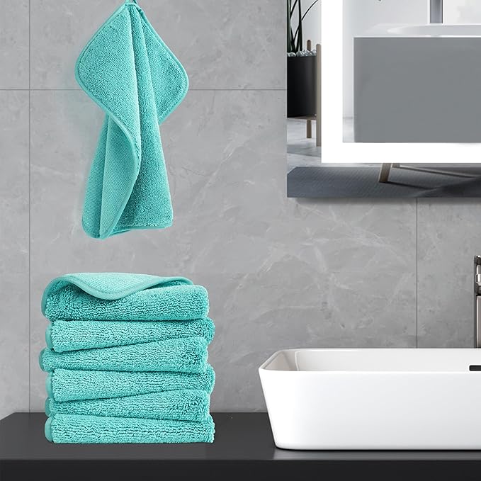 POLYTE Premium Lint Free Microfiber Washcloth Face Towel, 13 x 13 in - Image 6
