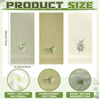 Eucalyptus Leaves Hand Towels Farmhouse Green Bathroom Decor 14x29 Inch - Image 2