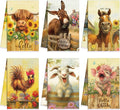 Breling Set of 6 Farmhouse Animal Kitchen Towels Funny Dish Towel Bathroom by Breling