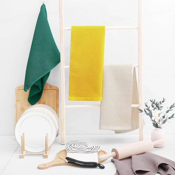 Homaxy 100% Cotton Waffle Weave Kitchen Dish Towels, Ultra Soft Absorbent Quick - Image 6