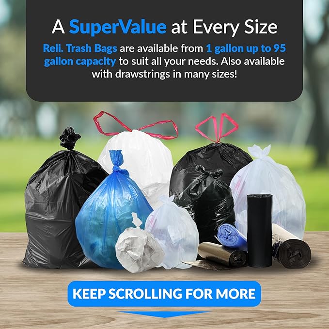 Reli. 40 to 45 Gallon Trash Bags Heavy Duty | 250 Trash Bags | Super Sizeable - Image 5
