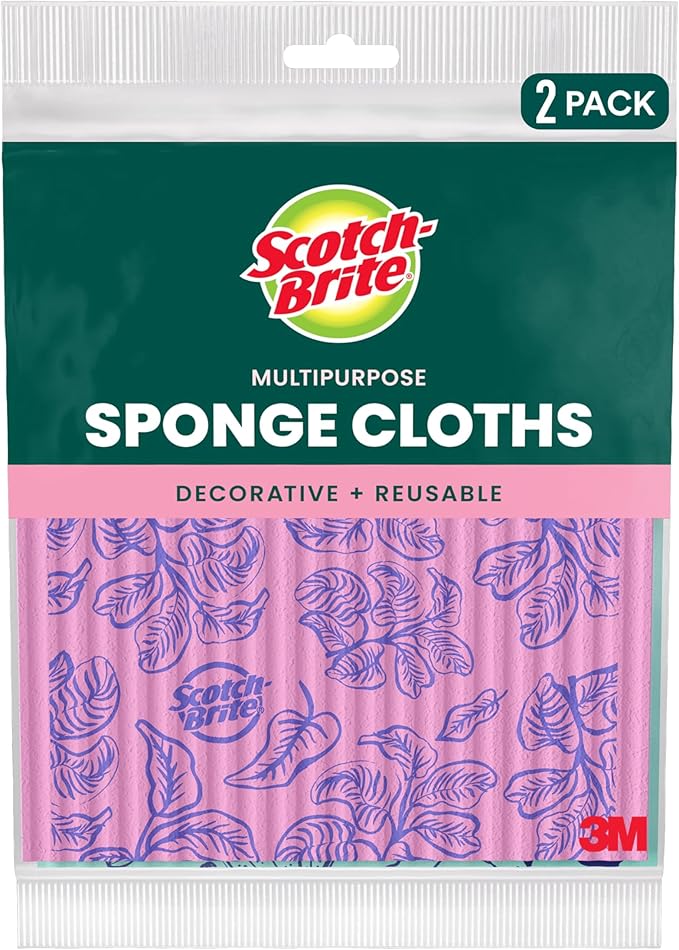 Scotch-Brite Sponge Cloths, and Decorative Cleaning Towel, Dishwasher-Safe by Scotch-Brite