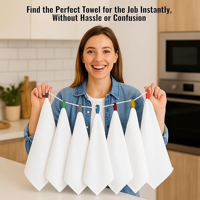 Premium Cotton Kitchen Towels Set of 7 – Ultra Absorbent & Soft Dish Towels - Image 5