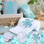 3 Pcs Ocean Beach Coastal Hand Towels - Image 2