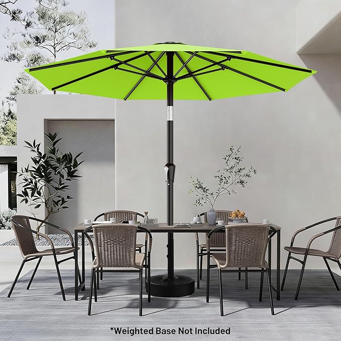 AreShark 9 FT Patio Umbrella for Outdoor, Outdoor Umbrella with Push Button Tilt and Crank, Outdoor Patio Umbrellas with 8 Sturdy Ribs for Market, Garden, Deck, Backyard, Pool (Apple Green) - Image 6