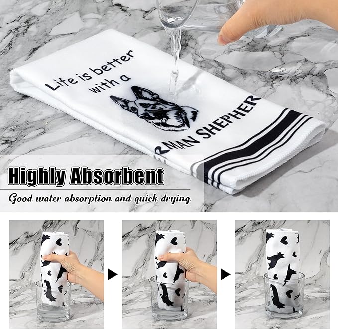 R HORSE German Shepherd Kitchen Dish Towel - Image 3