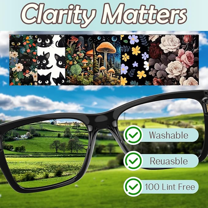 6 PCS Glasses Cleaning Cloth Eyeglass Lens Microfiber Cleaning Cloth Reusable - Image 3