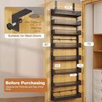 Pantry Door Organizers and Storage, 8-Tier Large Metal Heavy-Duty Frame Over - Image 2