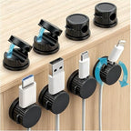 Magnetic Cable Organizer 8-Pack Glossy Black by Honshoop