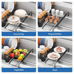 TOOLF Extendable Dish Drying Rack, 2-Tier Dish Rack - Image 4