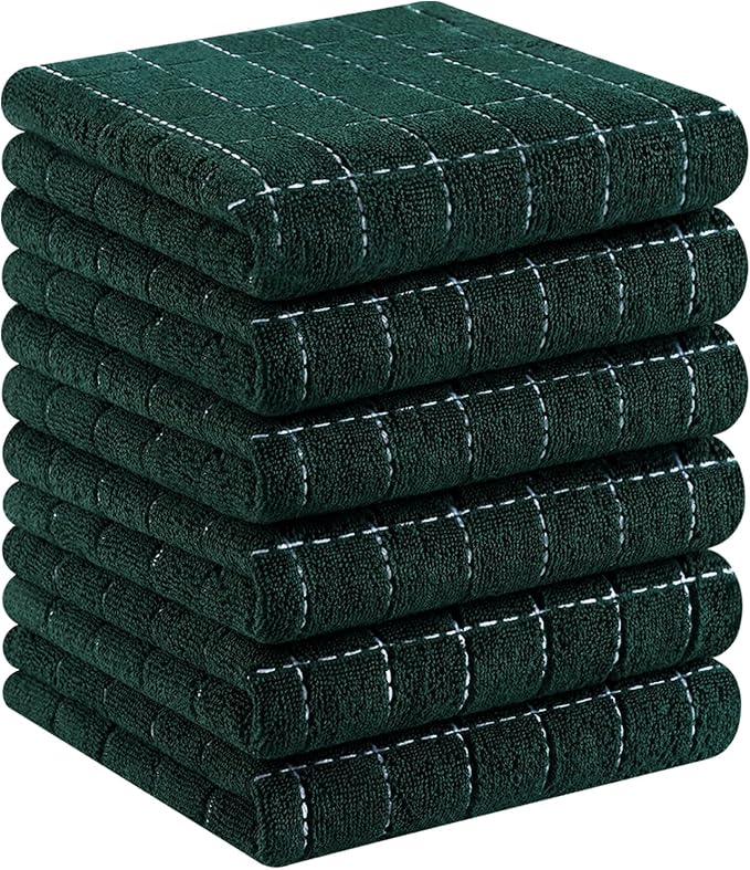 Homaxy 100% Cotton Terry Kitchen Towels, Checkered Designed, Soft and Super by Homaxy