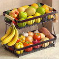 2 Tier Large Fruit Basket for Kitchen Counter by Sevenblue