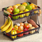 2 Tier Large Fruit Basket for Kitchen Counter by Sevenblue