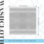 White Classic Luxury Cotton Washcloths 13x13 Inch - Image 6