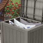 Suncast Outdoor Storage Box - 22 Gallon Stone Gray Resin Outdoor Deck Box with Seat, Weatherproof Patio Storage Bin Container for Keeping Cushions, Tools, & Towels for Pool, Yard, & Garden - Image 7