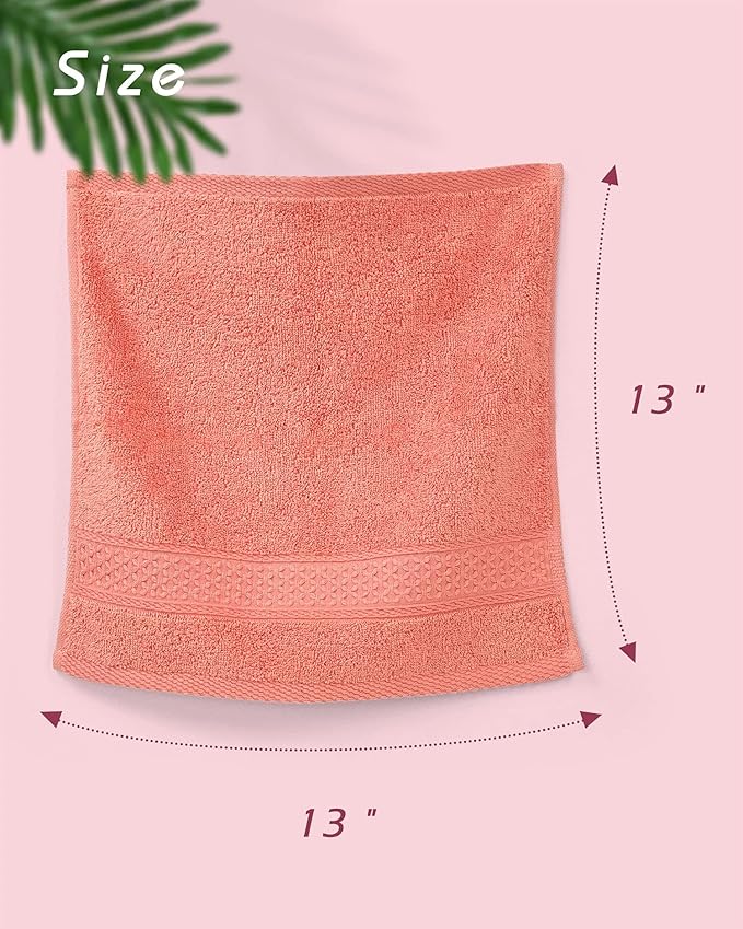 Cleanbear Face-Cloth Washcloths Set, 100% Cotton, High Absorbent, Size13 - Image 4