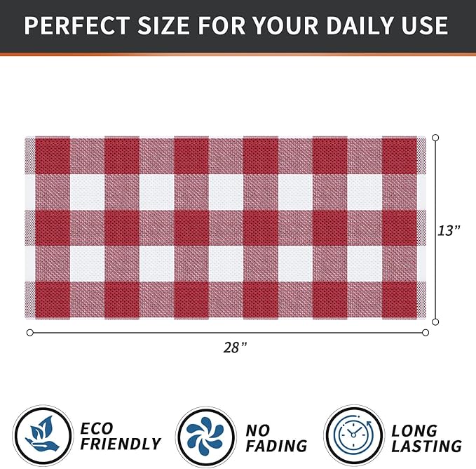 Homaxy 100% Cotton Waffle Weave Check Plaid Kitchen Towels, 13 x 28 Inches - Image 6