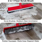 15.7 Inch Floor Scrub Brush Removable Stainless Steel Handle 2 in 1 Scrape - Image 4