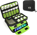 Luxtude Double Layer Cable Organizer Bag, Portable Cord Storage Case, Flat by Luxtude